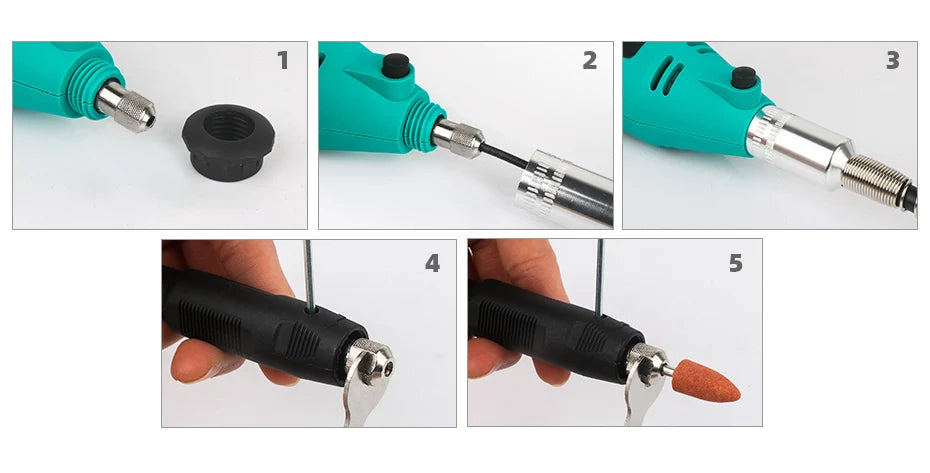 Tungfull-Mini taladro eléctrico, accesorios de brocas, herramientas de carpintería, velocidad Variable, herramienta rotativa eléctrica, Mini amoladora de taladro