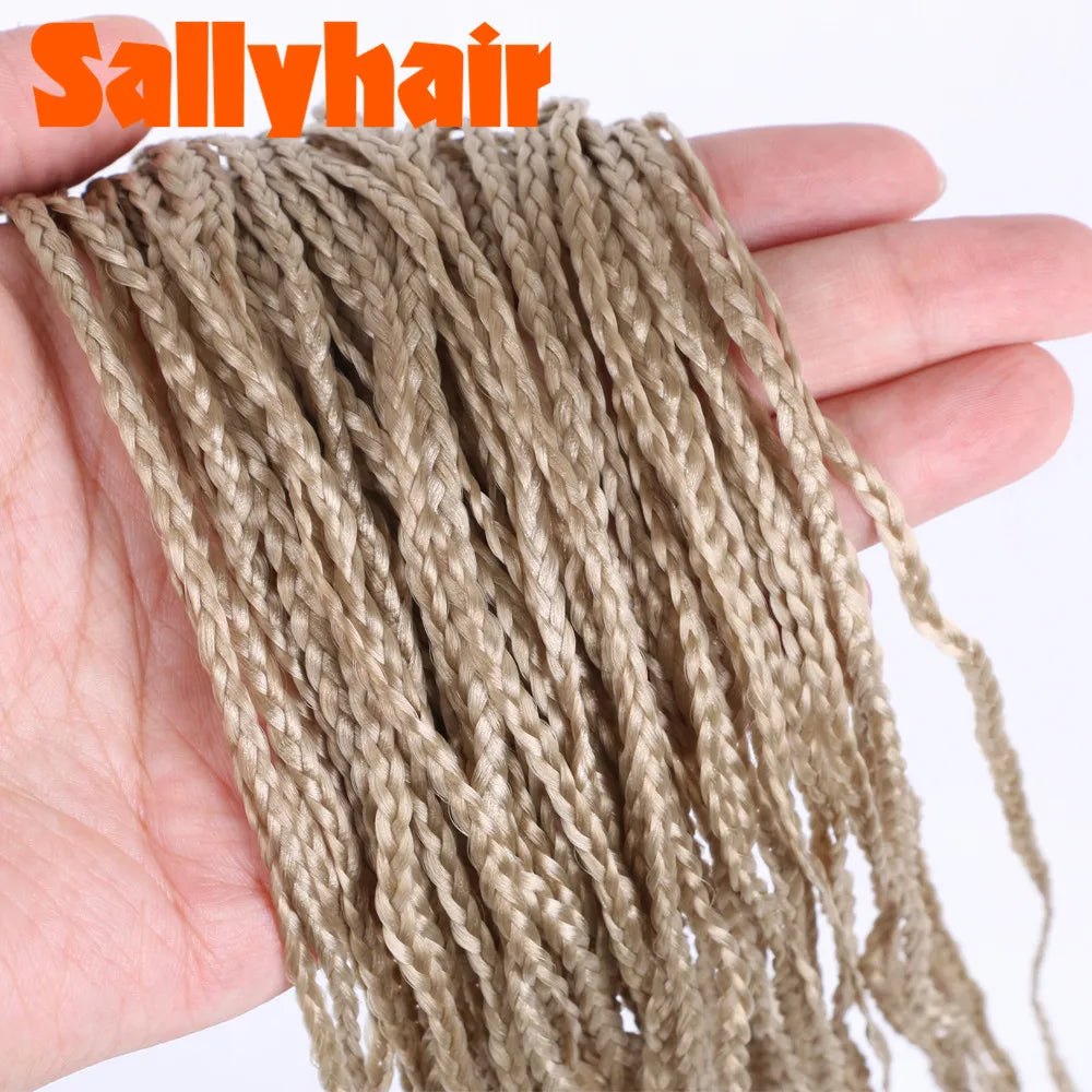 Sallyhair-trenzas sintéticas Zizi Box, trenzas delgadas de ganchillo, cabello Eunice, extensiones de cabello trenzado Zizi de colores, cabello marrón y negro