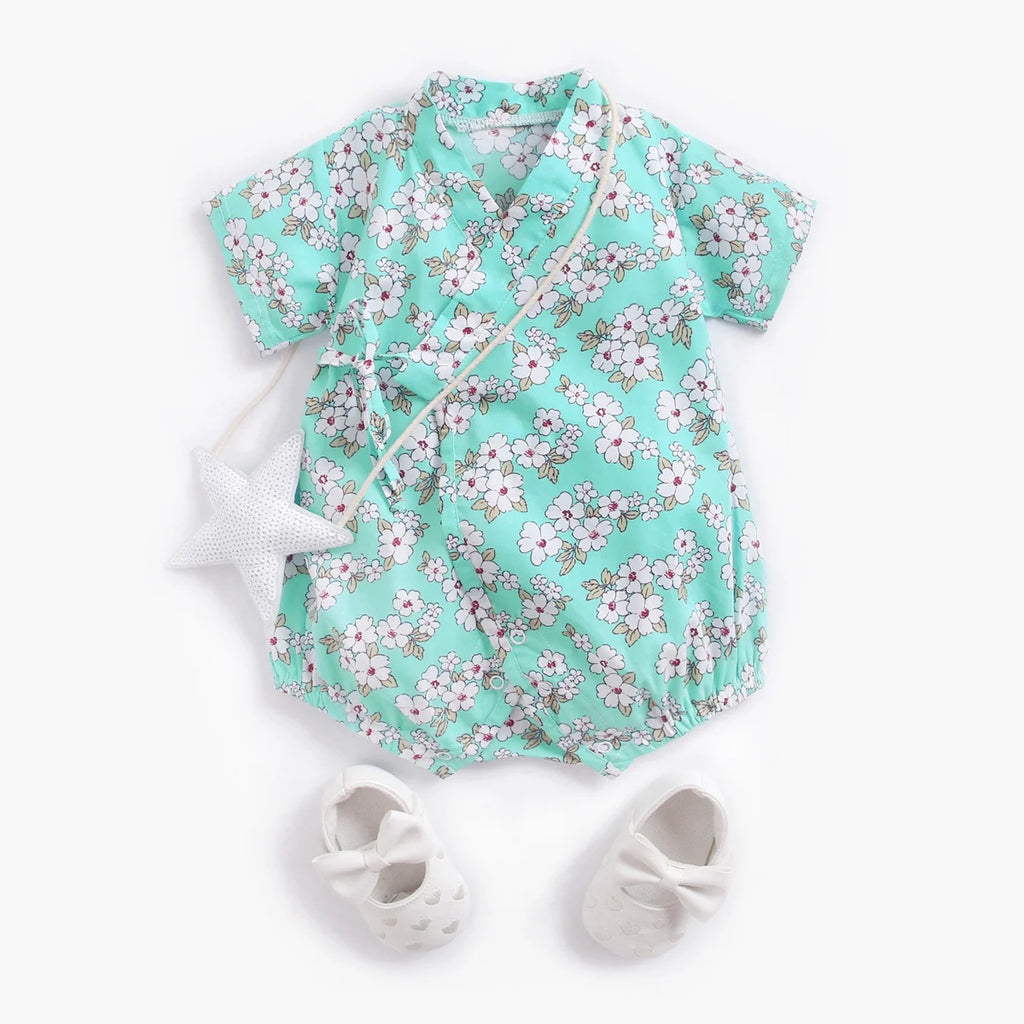 Sanlutoz-monos florales para niñas, ropa de algodón para bebés, monos bonitos para bebés recién nacidos, manga corta