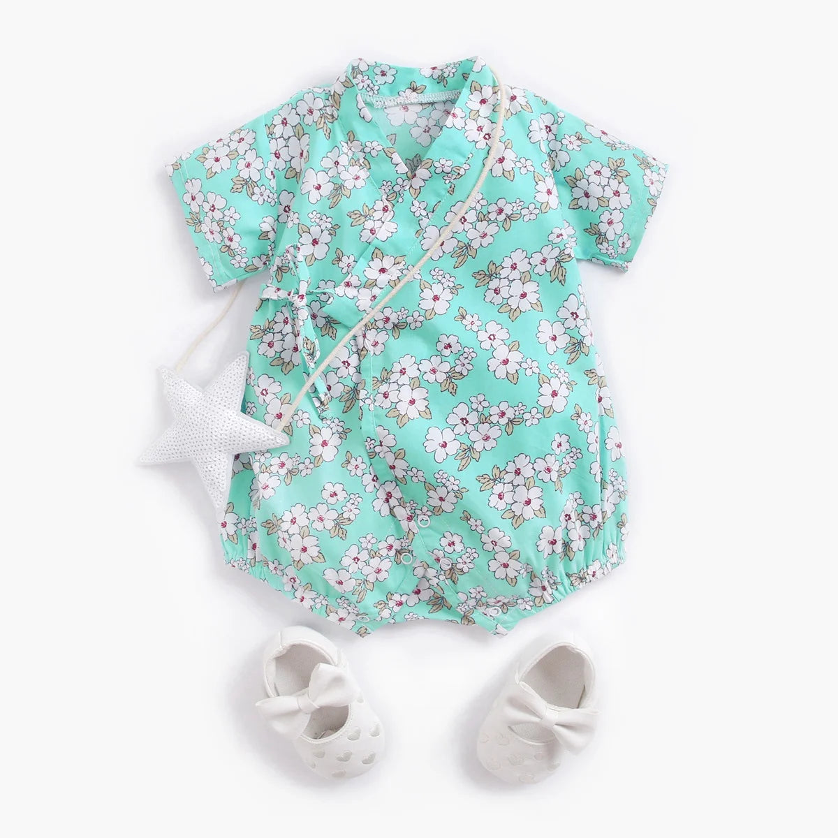 Sanlutoz-monos florales para niñas, ropa de algodón para bebés, monos bonitos para bebés recién nacidos, manga corta