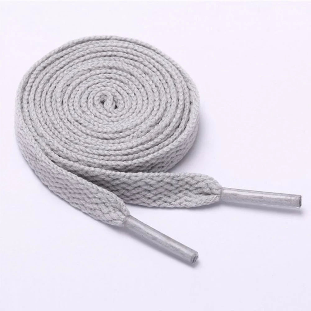 1 par de cordones de zapatos deportivos informales a la moda, cordones planos sólidos, cordones planos dobles, cordones de poliéster de alta calidad, 15 colores
