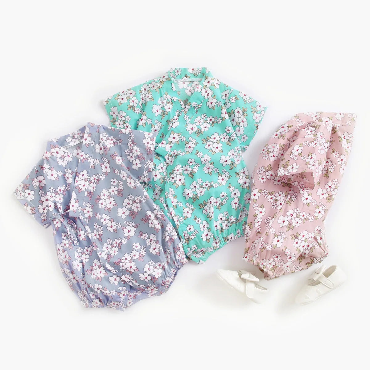 Sanlutoz-monos florales para niñas, ropa de algodón para bebés, monos bonitos para bebés recién nacidos, manga corta