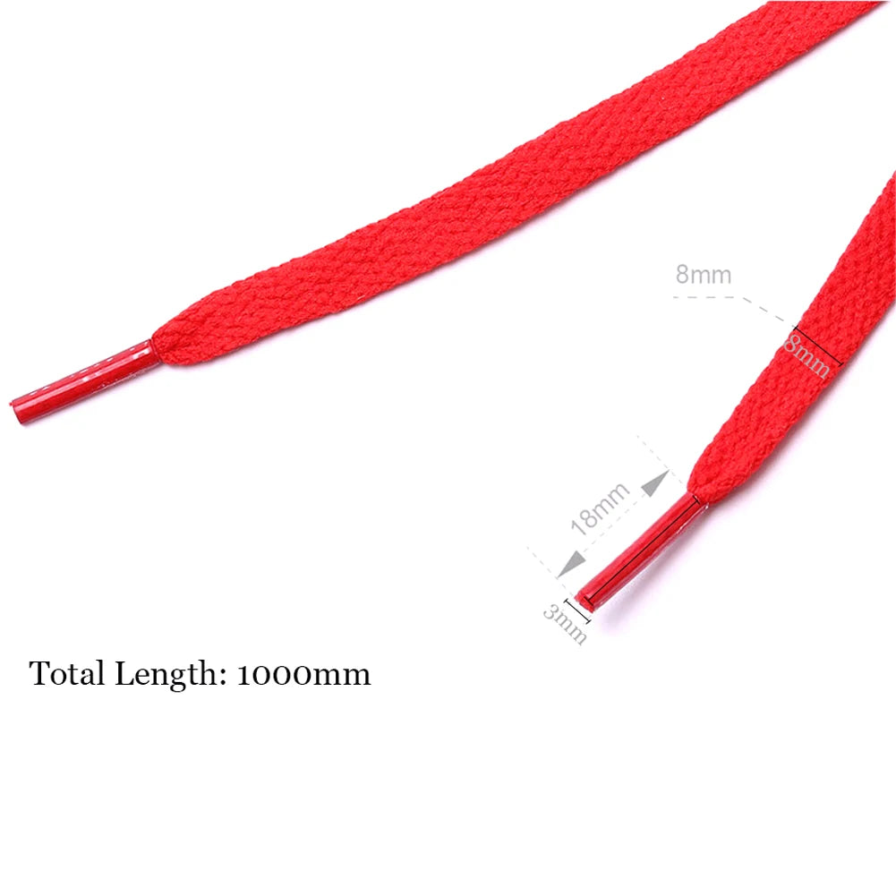 1 par de cordones de zapatos deportivos informales a la moda, cordones planos sólidos, cordones planos dobles, cordones de poliéster de alta calidad, 15 colores