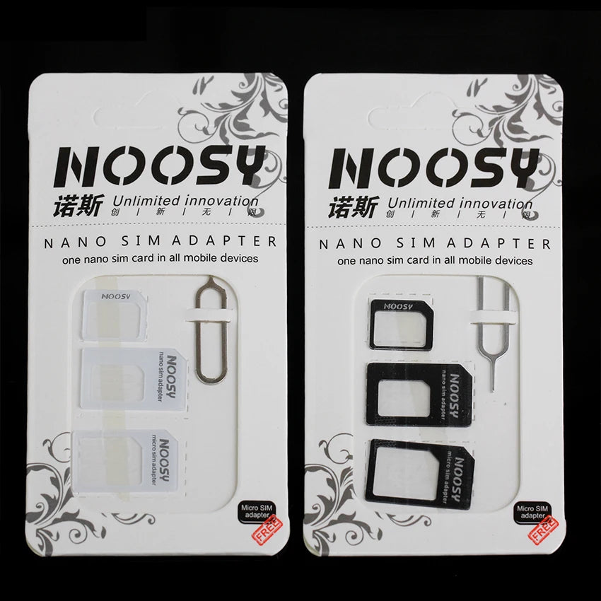 Kit Adaptador de Tarjeta SIM Micro Nano 4 en 1 con Aguja Expulsora para iPhone, Huawei, Samsung y Teléfonos Móviles Inteligentes