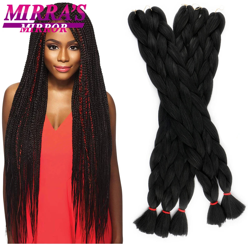 Mirra's Mirror-extensiones de cabello trenzado sintético para trenzas, pelo súper largo Jumbo de 41 pulgadas, 165 g/unid, soporte al por mayor