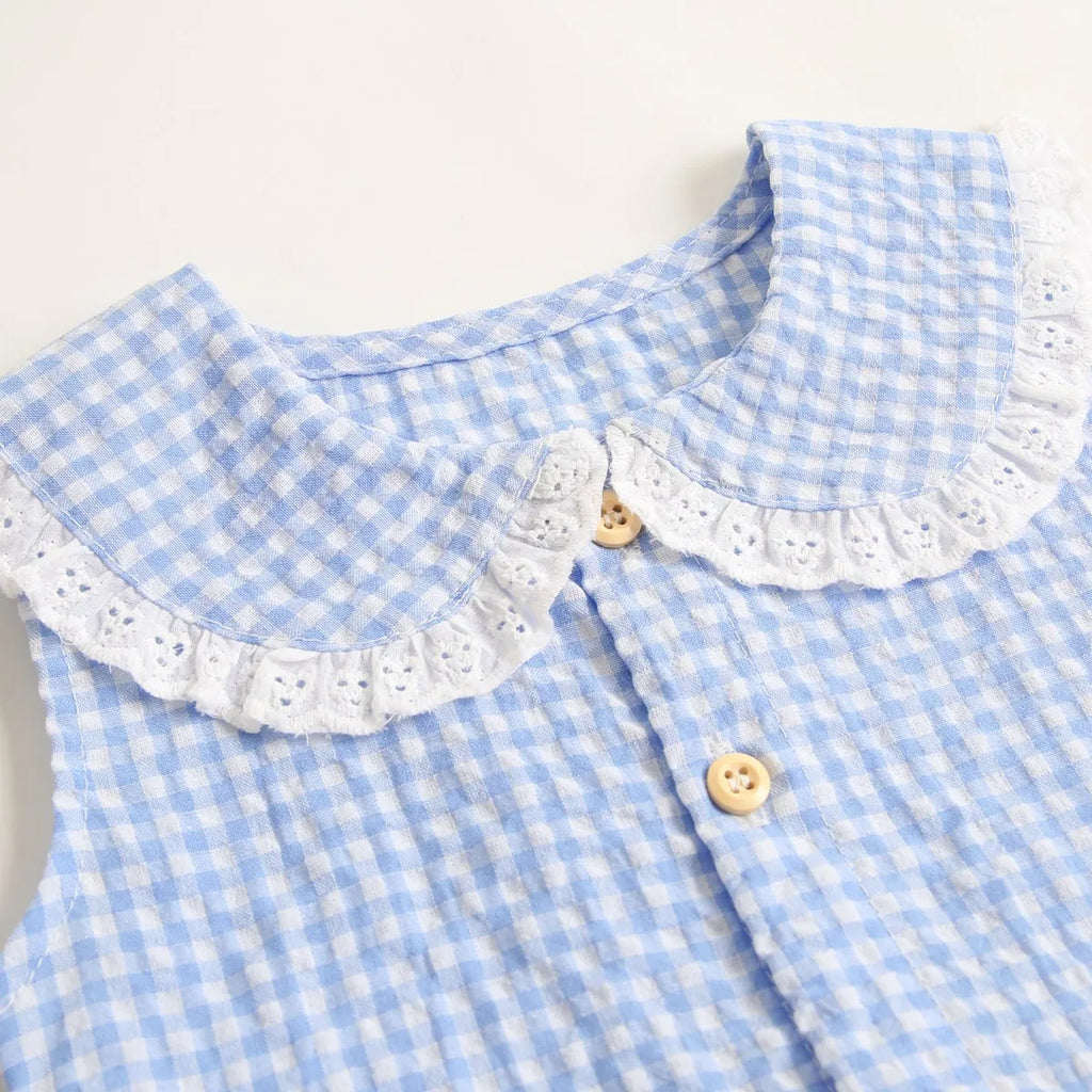 Sanlutoz-Body de algodón para bebé, ropa a cuadros bonita para recién nacido, monos infantiles de princesa sin mangas para niña pequeña
