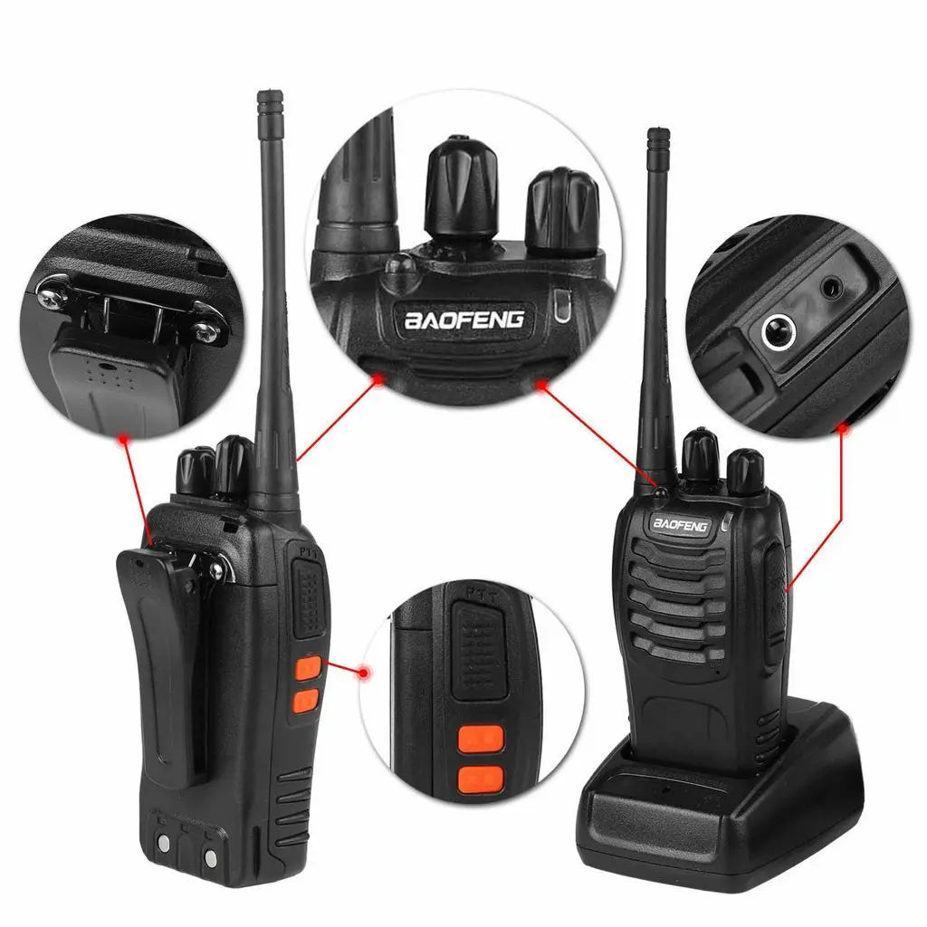 2 uds Baofeng BF 888S Walkie Talkie UHF BF888S transceptor de Radio portátil de jamón bidireccional de largo alcance para receptor de Hotel de caza