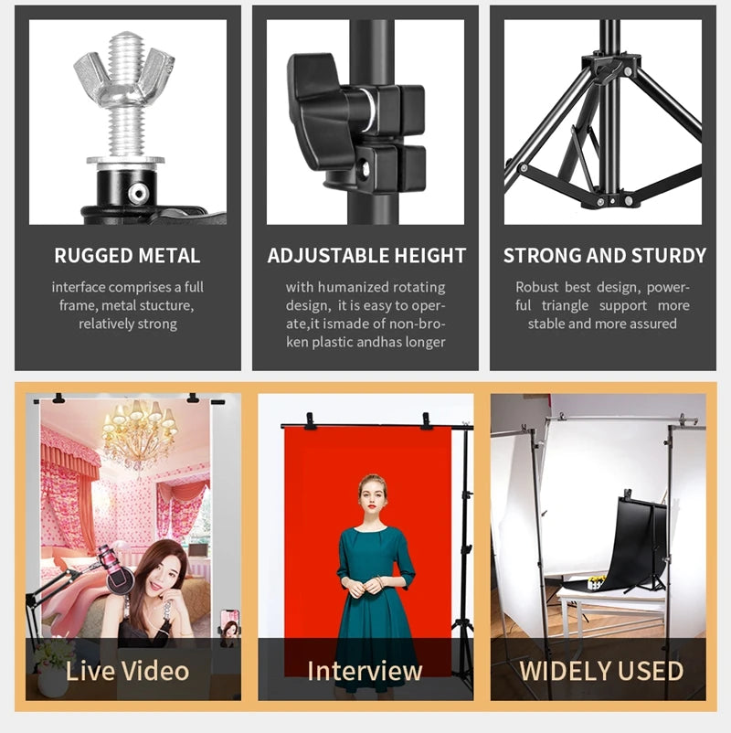 Fotografía en forma de T telón de fondo soporte marco sistema de soporte Kit para estudio fotográfico vídeo Chroma Key pantalla verde con soporte