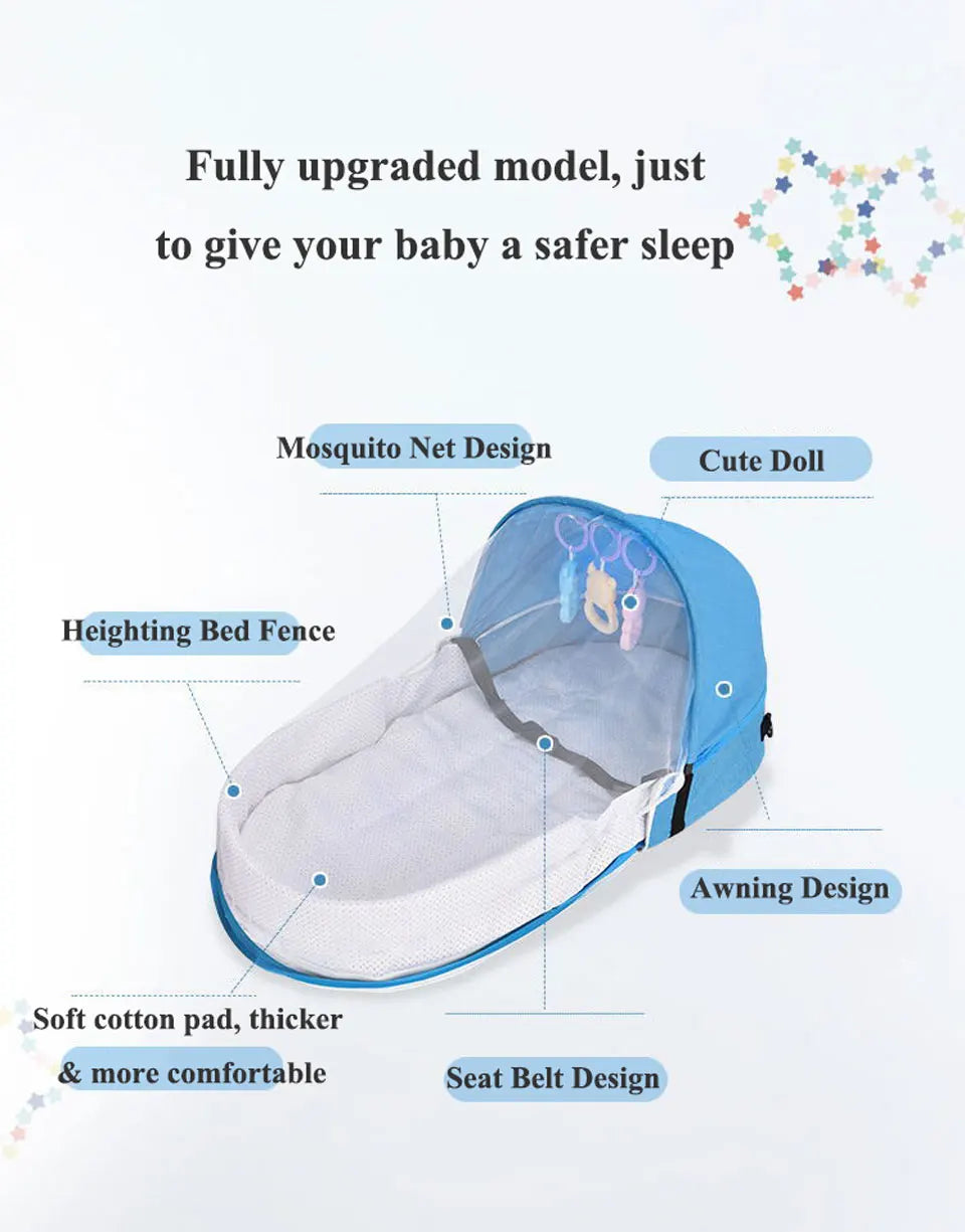 Nido de bebé de viaje multifunción, cuna portátil, plegable, para dormir, con Mosquito