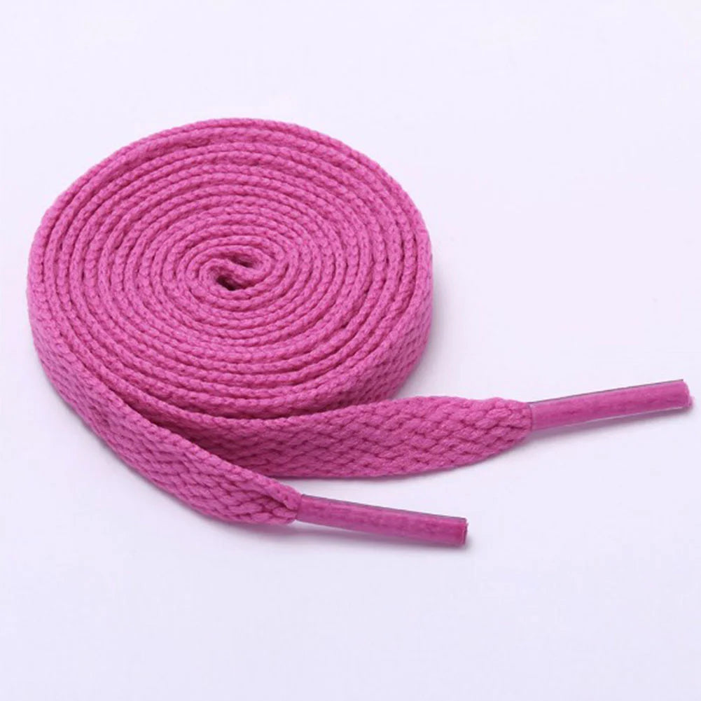 1 par de cordones de zapatos deportivos informales a la moda, cordones planos sólidos, cordones planos dobles, cordones de poliéster de alta calidad, 15 colores