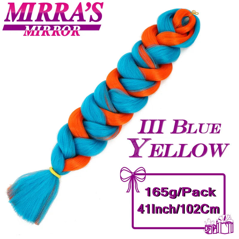 Mirra's Mirror-extensiones de cabello trenzado sintético para trenzas, pelo súper largo Jumbo de 41 pulgadas, 165 g/unid, soporte al por mayor