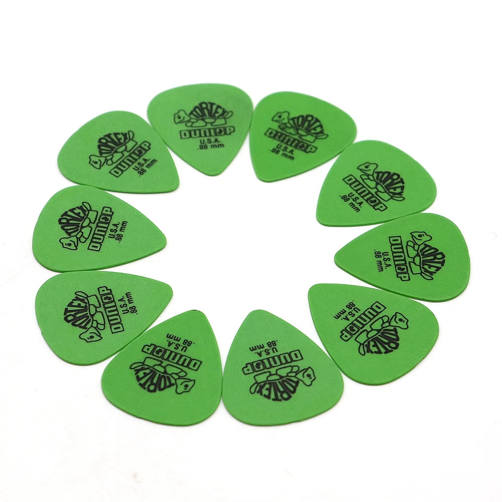10 Uds. De púas de guitarra Dunlop, piezas de guitarra eléctrica, accesorios de púas, 6 tipos de púas de espesor