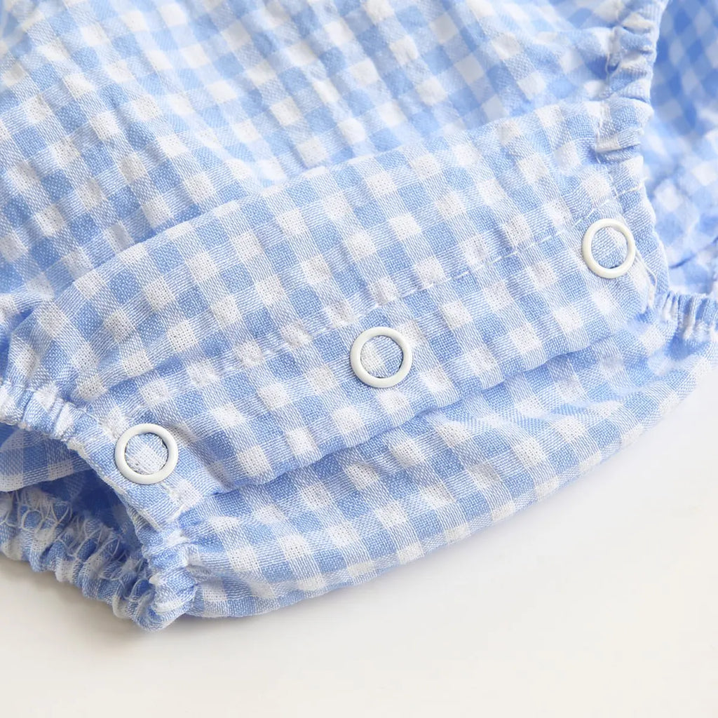 Sanlutoz-Body de algodón para bebé, ropa a cuadros bonita para recién nacido, monos infantiles de princesa sin mangas para niña pequeña