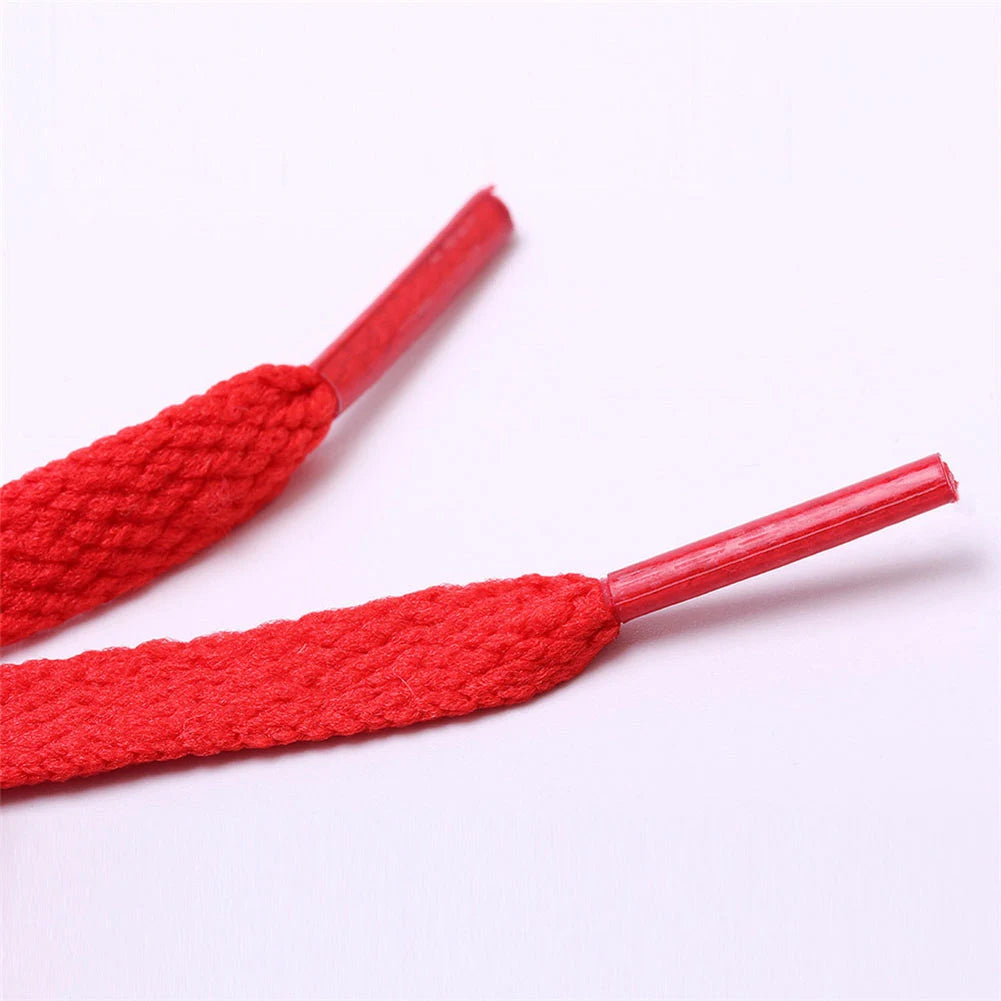 1 par de cordones de zapatos deportivos informales a la moda, cordones planos sólidos, cordones planos dobles, cordones de poliéster de alta calidad, 15 colores