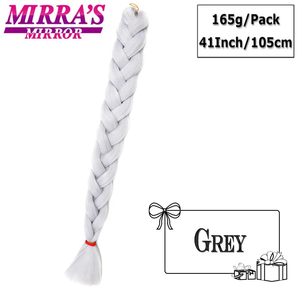 Mirra's Mirror-extensiones de cabello trenzado sintético para trenzas, pelo súper largo Jumbo de 41 pulgadas, 165 g/unid, soporte al por mayor