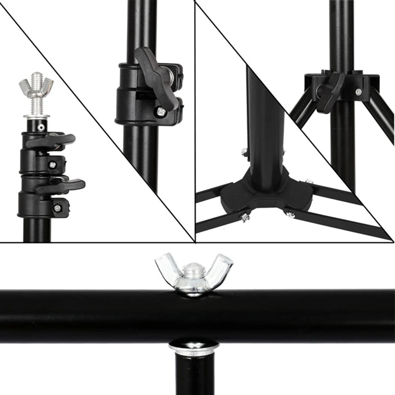Fotografía en forma de T telón de fondo soporte marco sistema de soporte Kit para estudio fotográfico vídeo Chroma Key pantalla verde con soporte