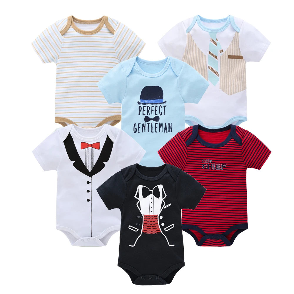 Kavkas, monos para niñas, 6/3 unidades/lote, ropa de algodón de verano para bebés, ropa de manga corta para recién nacidos, ropa para bebés de 0 a 3 meses