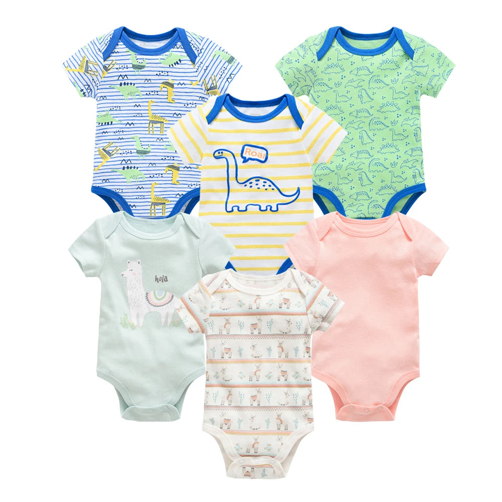 Kavkas, monos para niñas, 6/3 unidades/lote, ropa de algodón de verano para bebés, ropa de manga corta para recién nacidos, ropa para bebés de 0 a 3 meses