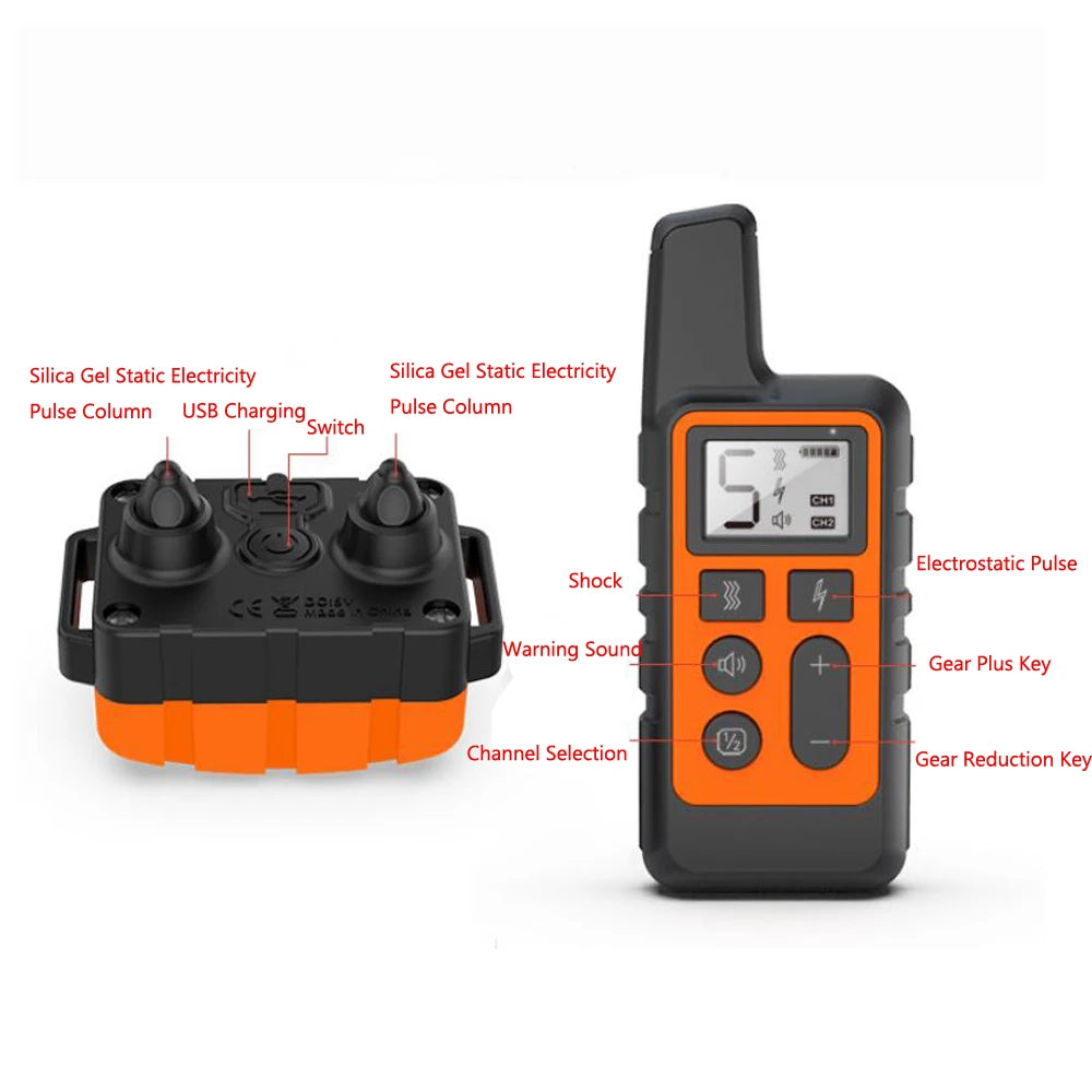 Collar de entrenamiento para perros, tapón de ladridos eléctrico portátil con Control remoto, dispositivo de Entrenamiento de mascotas impermeable con pitido de descarga, 1 ud.
