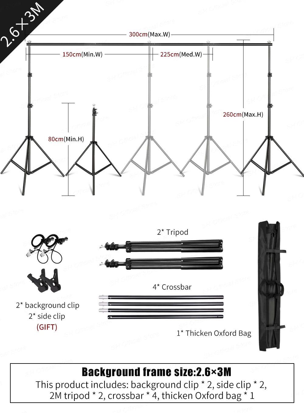 Sistema de soporte de fotografía, trípode de fondo ajustable, Kits de estudio fotográfico, marco de fondos de pantalla verde Chromakey, soporte de fondo