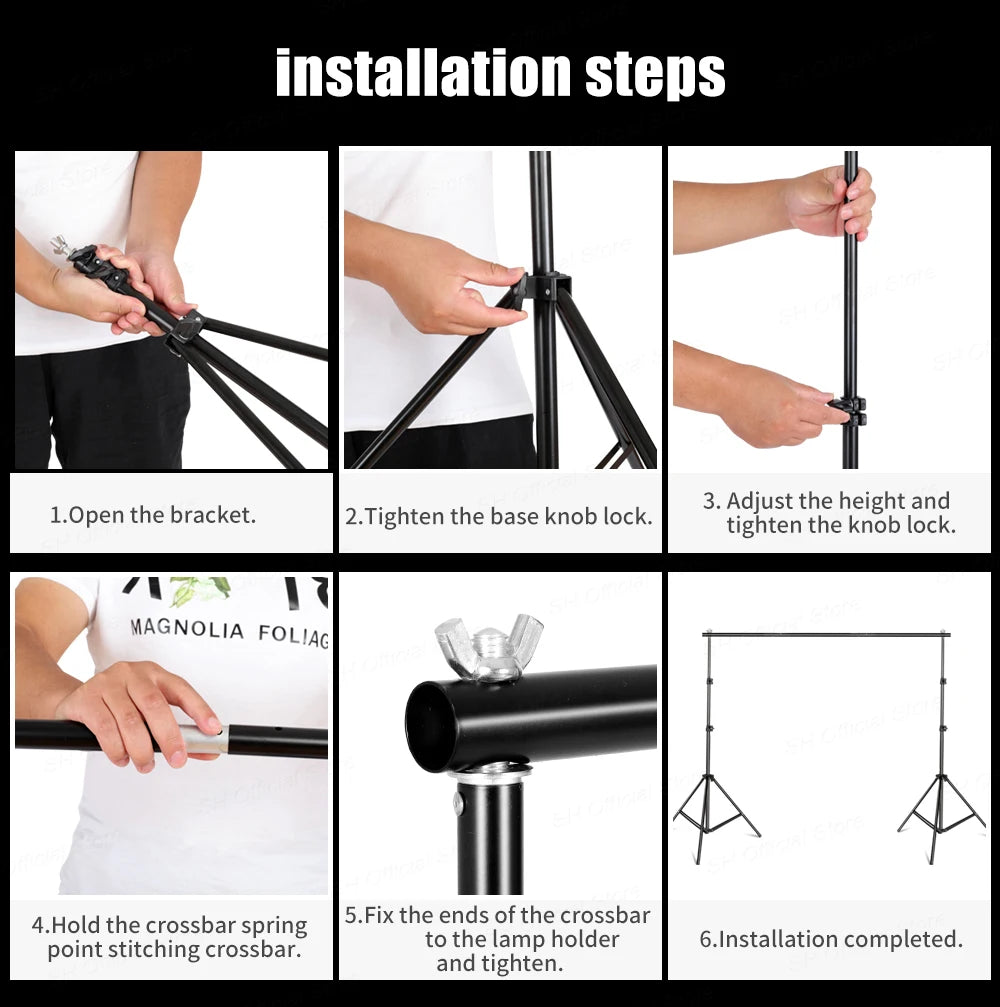 Sistema de soporte de fotografía, trípode de fondo ajustable, Kits de estudio fotográfico, marco de fondos de pantalla verde Chromakey, soporte de fondo