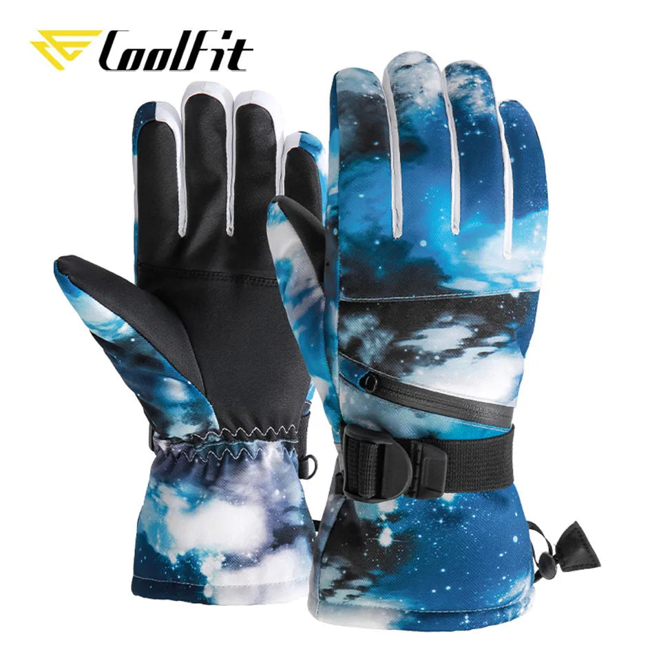 CoolFit hombres mujeres guantes de esquí ultraligeros impermeables guantes cálidos de invierno guantes de Snowboard motociclismo nieve guantes impermeables