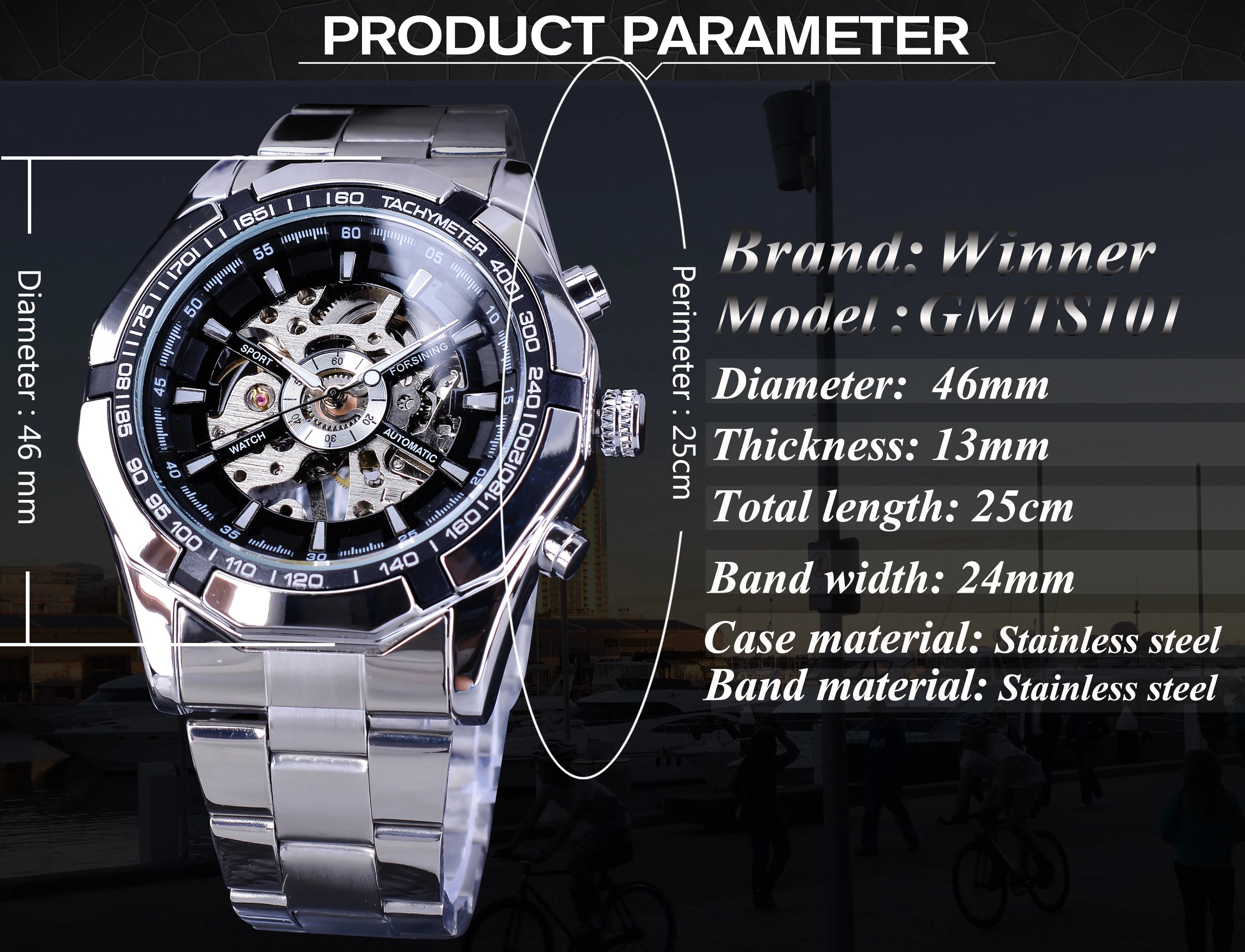 Forsining-Reloj de acero inoxidable 2021 para hombre, accesorio masculino de pulsera resistente al agua con esqueleto, de marca superior de lujo, transparente, deportivo