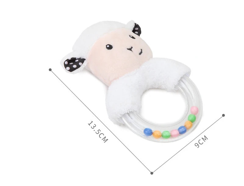 Sonajero de elefante de peluche para bebé, juguete educativo de dibujos animados para recién nacido de 0 a 24 meses, mordedor de campana de anillo de mano de oso