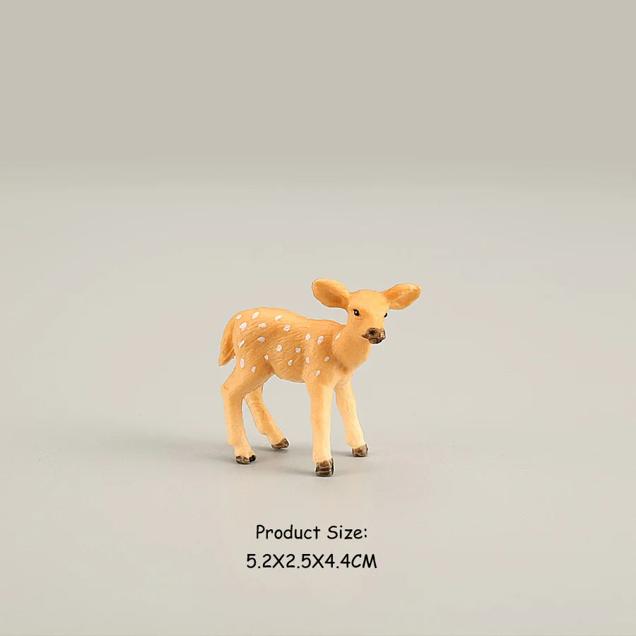 Juego de figuritas de ciervo de alce de simulación, juguete de Cervatillo de cola blanca, modelo de Animal del bosque, figuras familiares, juguetes Toppers de pastel
