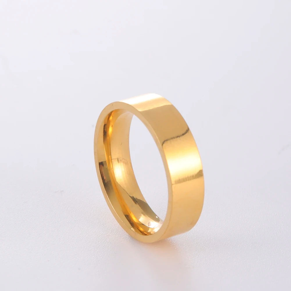 Lemegeton-anillos de acero inoxidable con nombre personalizado Simple para hombre y mujer, 6/8mm, nombre grabado personalizado, texto, anillo negro, regalo de joyería