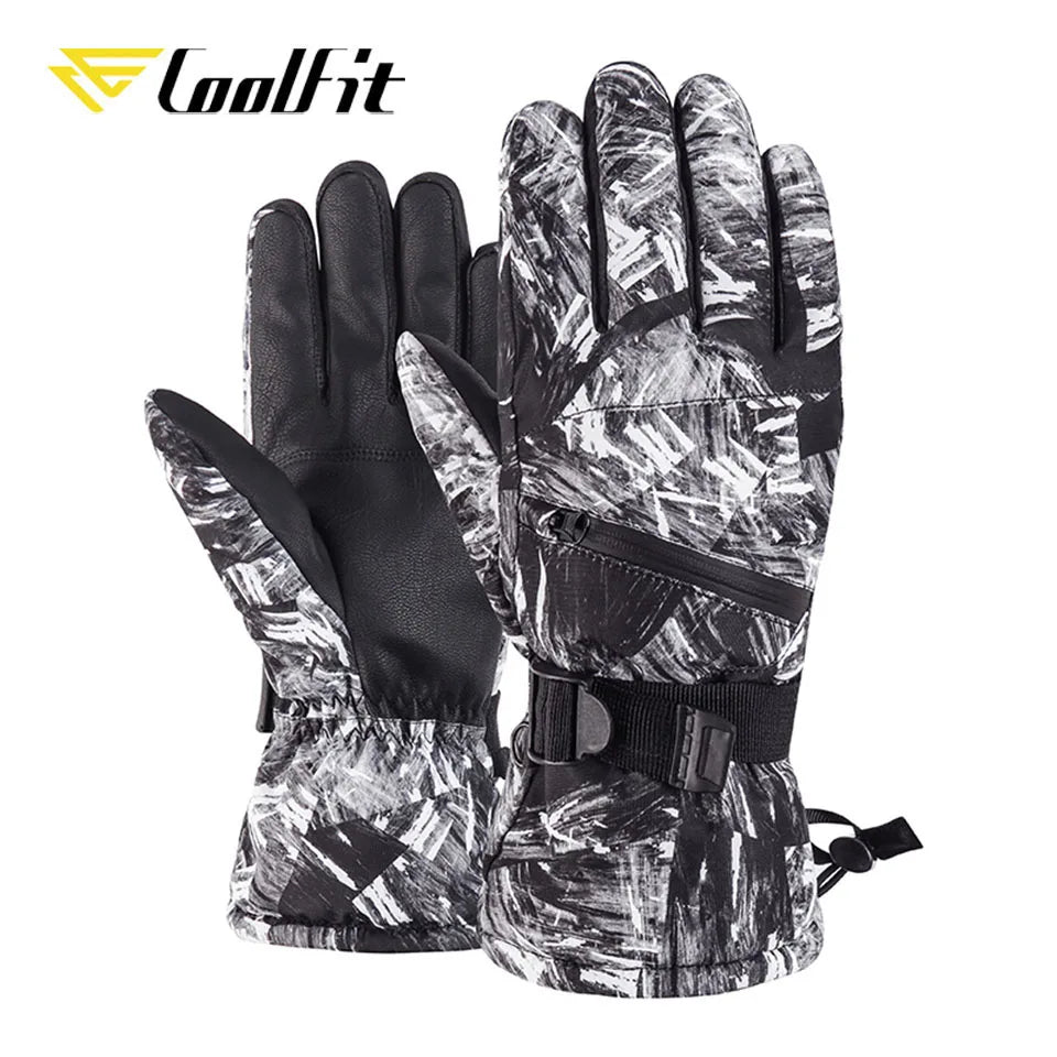 CoolFit hombres mujeres guantes de esquí ultraligeros impermeables guantes cálidos de invierno guantes de Snowboard motociclismo nieve guantes impermeables