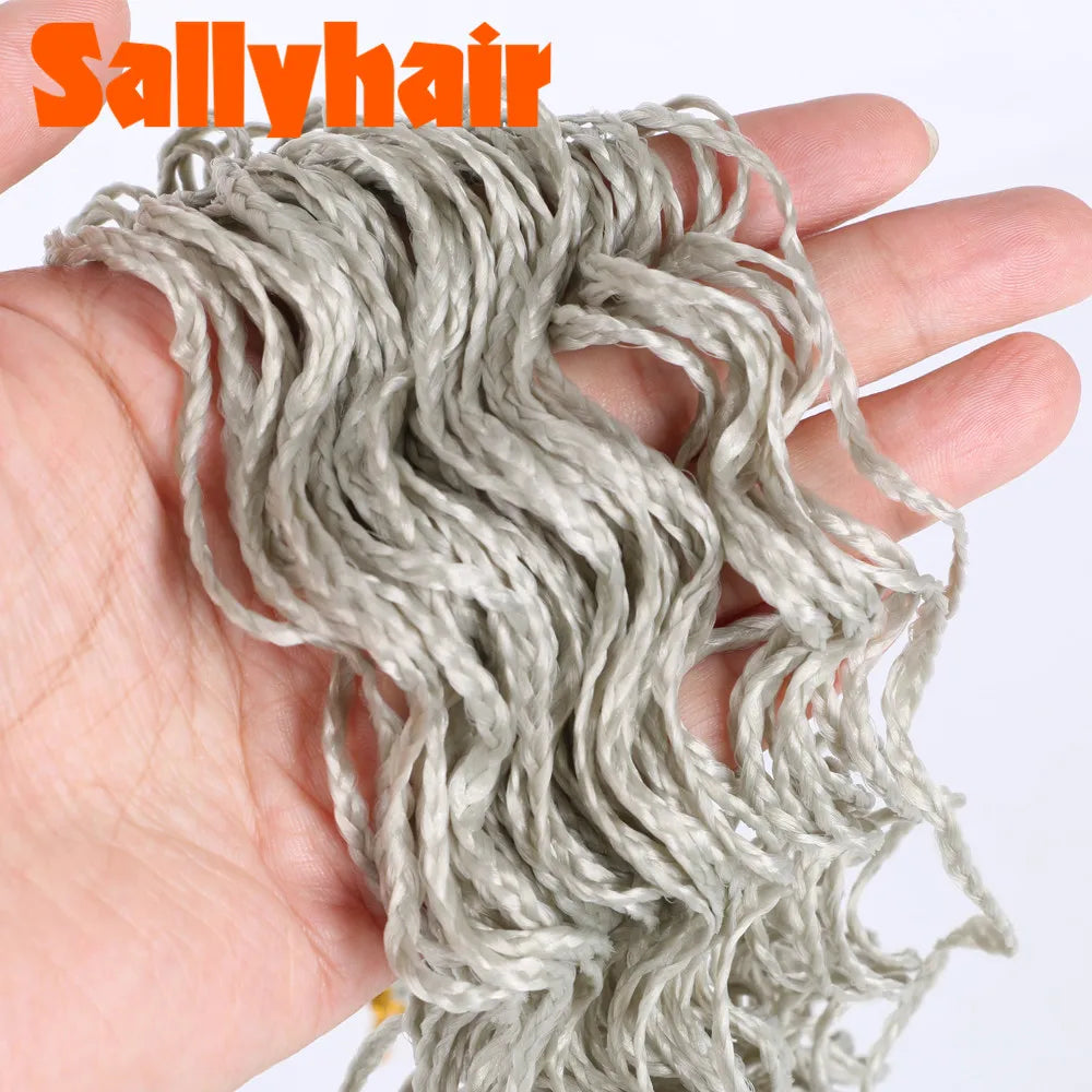 Sallyhair-trenzas sintéticas Zizi Box, trenzas delgadas de ganchillo, cabello Eunice, extensiones de cabello trenzado Zizi de colores, cabello marrón y negro