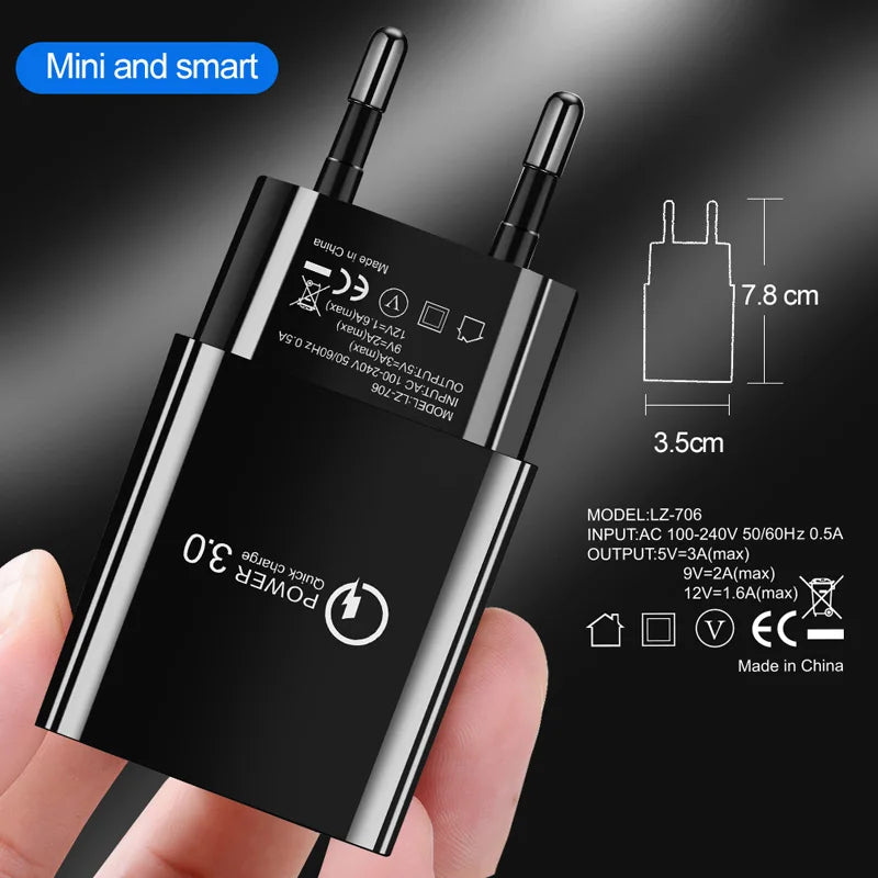 Cargador rápido para Huawei Mate 40 30 20 Pro P50 P40 P30 P20 Xiaomi Redmi Note 10 9 8 Pro 8T 9T 8A 6A Cable tipo C de cargador rápido