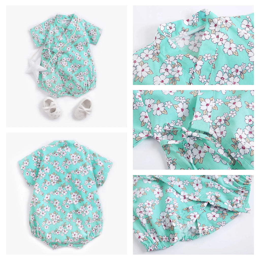 Sanlutoz-monos florales para niñas, ropa de algodón para bebés, monos bonitos para bebés recién nacidos, manga corta