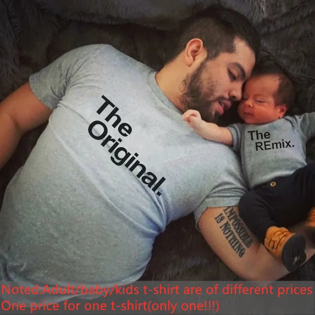 Original/Remix Family Matching-Conjuntos para papá, mamá y niños, indumentaria para la familia, camisetas, regalo Día del Padre