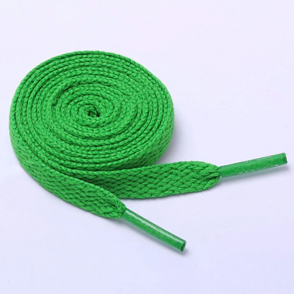 1 par de cordones de zapatos deportivos informales a la moda, cordones planos sólidos, cordones planos dobles, cordones de poliéster de alta calidad, 15 colores