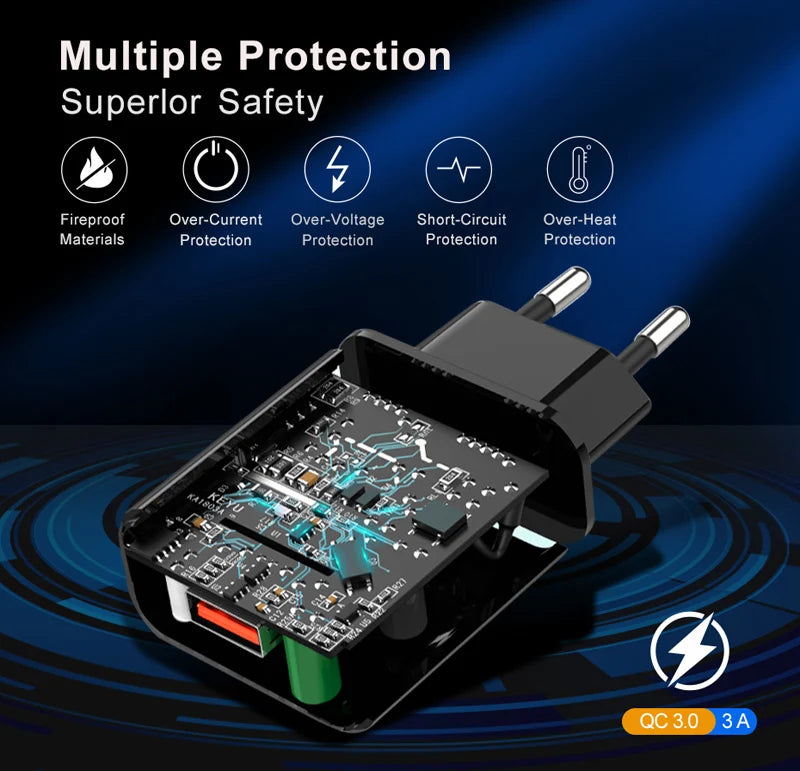 Cargador rápido para Huawei Mate 40 30 20 Pro P50 P40 P30 P20 Xiaomi Redmi Note 10 9 8 Pro 8T 9T 8A 6A Cable tipo C de cargador rápido