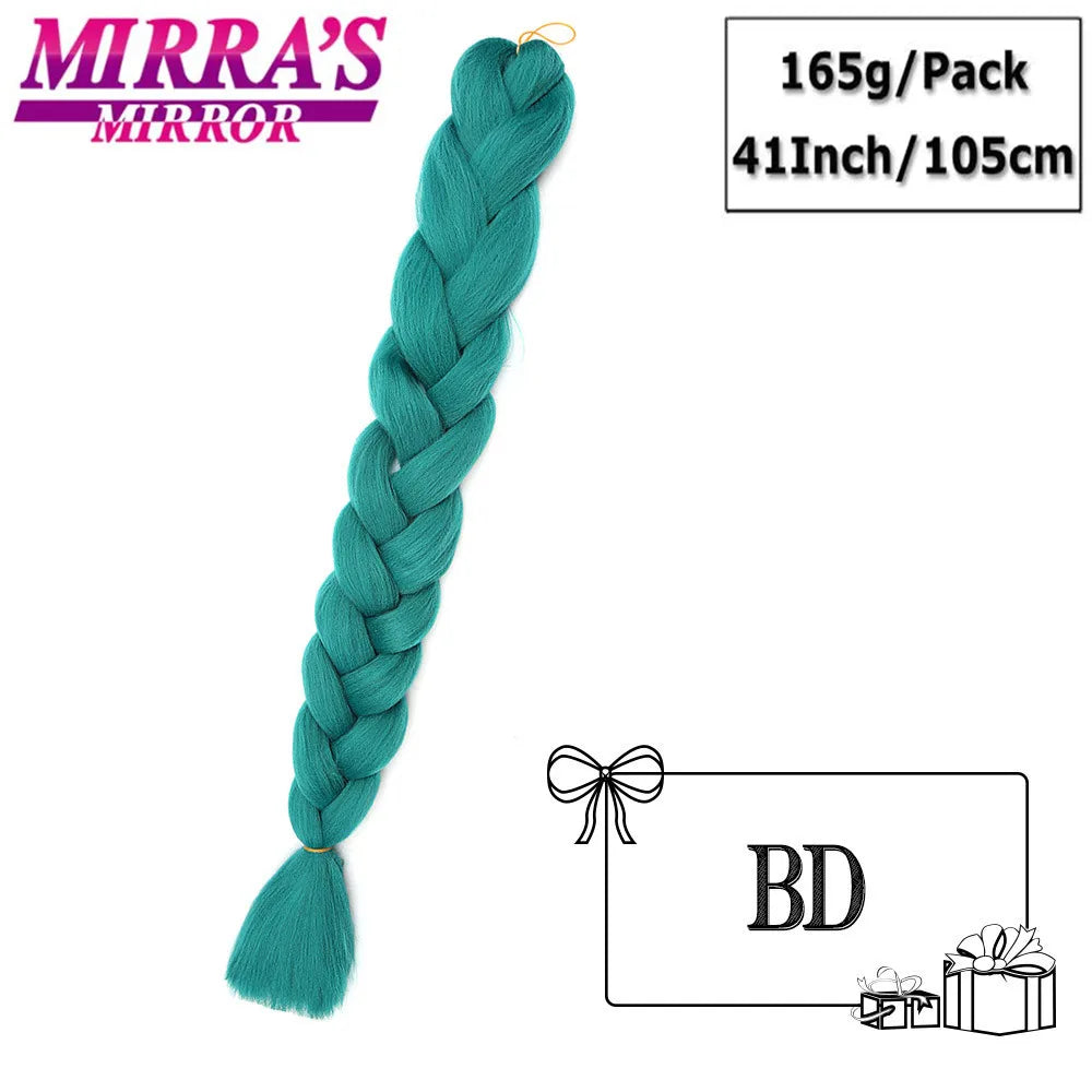 Mirra's Mirror-extensiones de cabello trenzado sintético para trenzas, pelo súper largo Jumbo de 41 pulgadas, 165 g/unid, soporte al por mayor