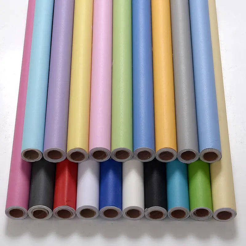 Papel tapiz mate de Color puro de PVC, autoadhesivo para dormitorio, impermeable, pegatina a prueba de humedad, película de renovación para muebles y armarios de escritorio
