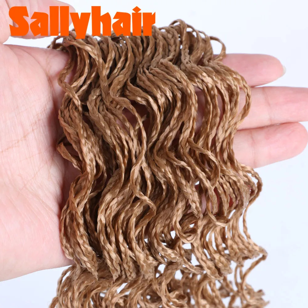 Sallyhair-trenzas sintéticas Zizi Box, trenzas delgadas de ganchillo, cabello Eunice, extensiones de cabello trenzado Zizi de colores, cabello marrón y negro