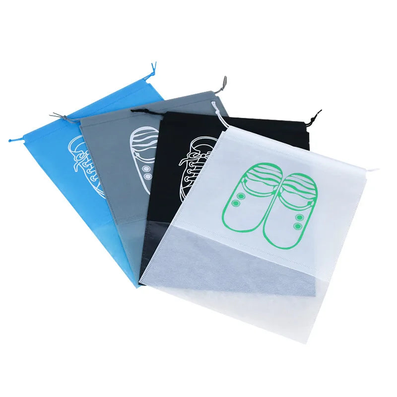 Organizador de zapatos Visible, bolsa de almacenamiento con cordón no tejido grueso a prueba de polvo, bolsa de viaje para ropa, bolsos de almacenamiento, 1/3/5 Uds.
