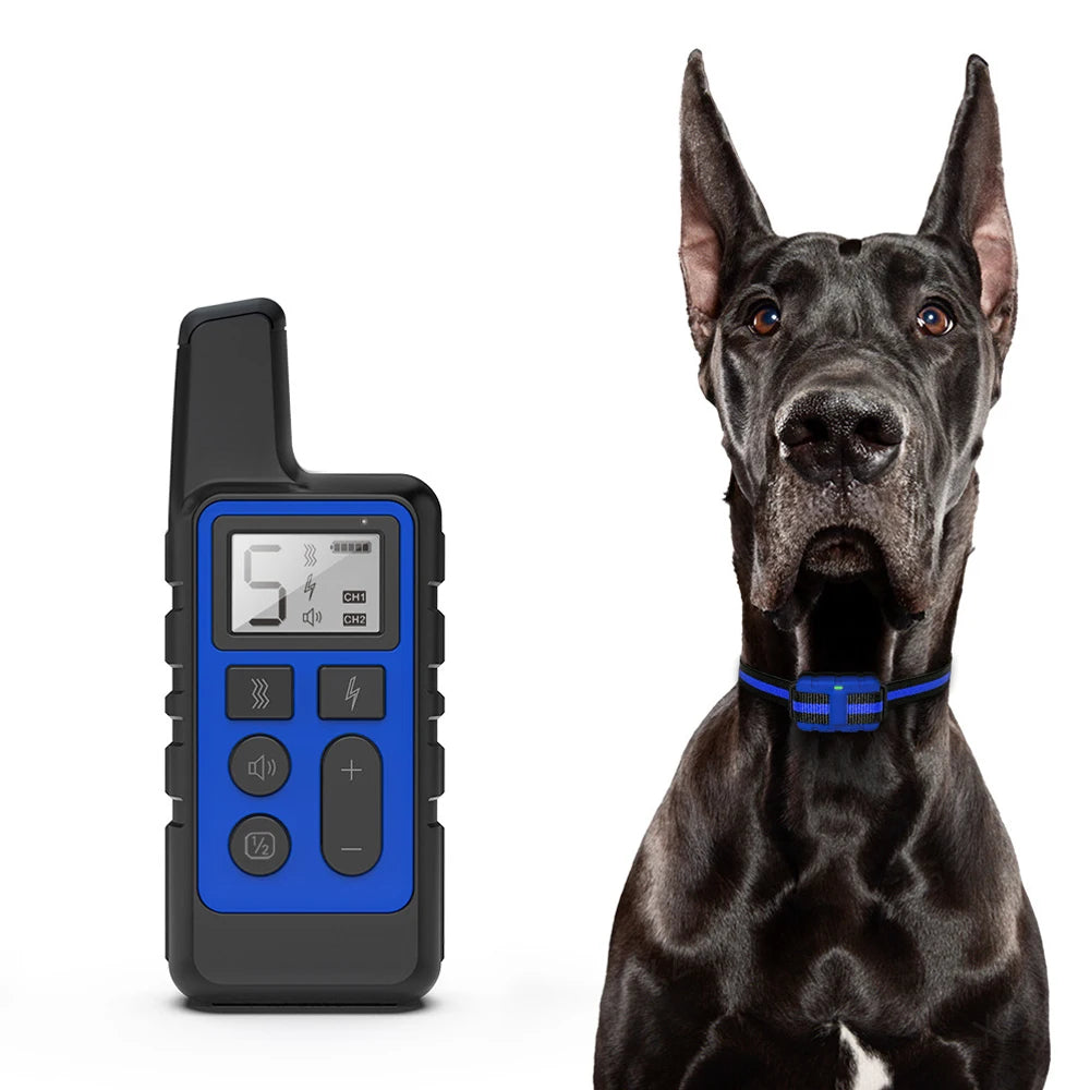 Collar de entrenamiento para perros, tapón de ladridos eléctrico portátil con Control remoto, dispositivo de Entrenamiento de mascotas impermeable con pitido de descarga, 1 ud.