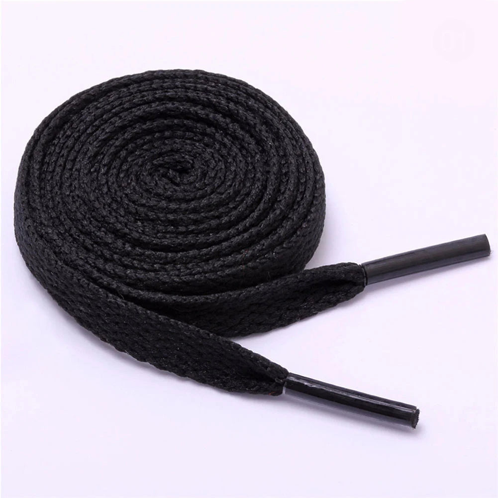 1 par de cordones de zapatos deportivos informales a la moda, cordones planos sólidos, cordones planos dobles, cordones de poliéster de alta calidad, 15 colores