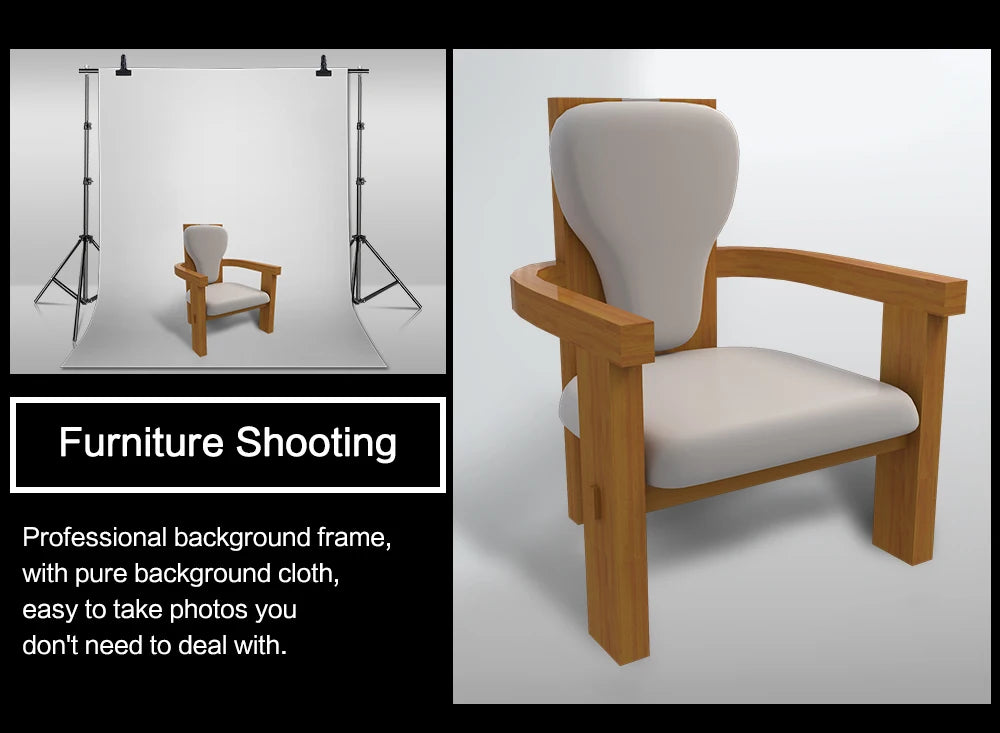 Soporte de fondo para estudio de vídeo y fotografía de 2,6x3M/8,5x10 pies, sistema de soporte de fondo telescópico ajustable con bolsa de transporte