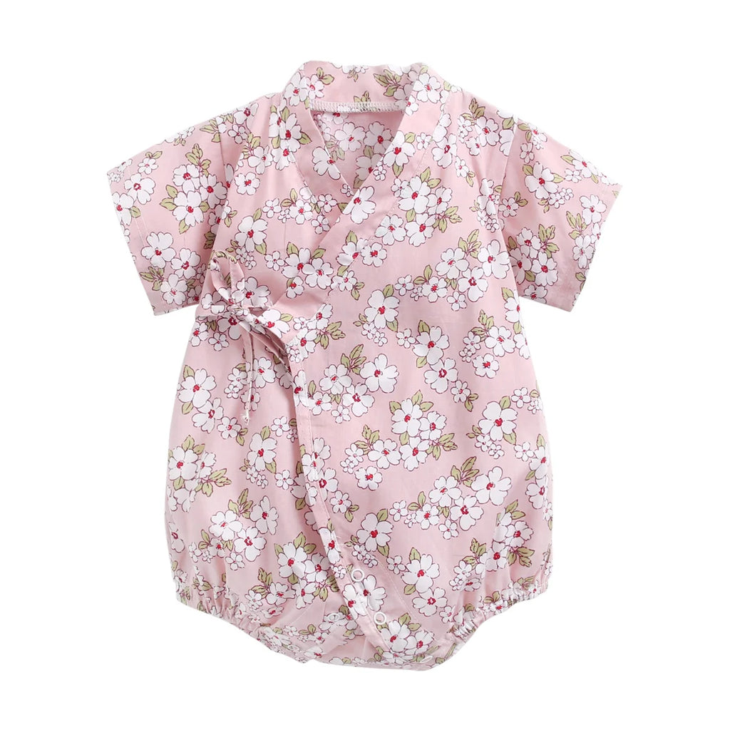 Sanlutoz-monos florales para niñas, ropa de algodón para bebés, monos bonitos para bebés recién nacidos, manga corta