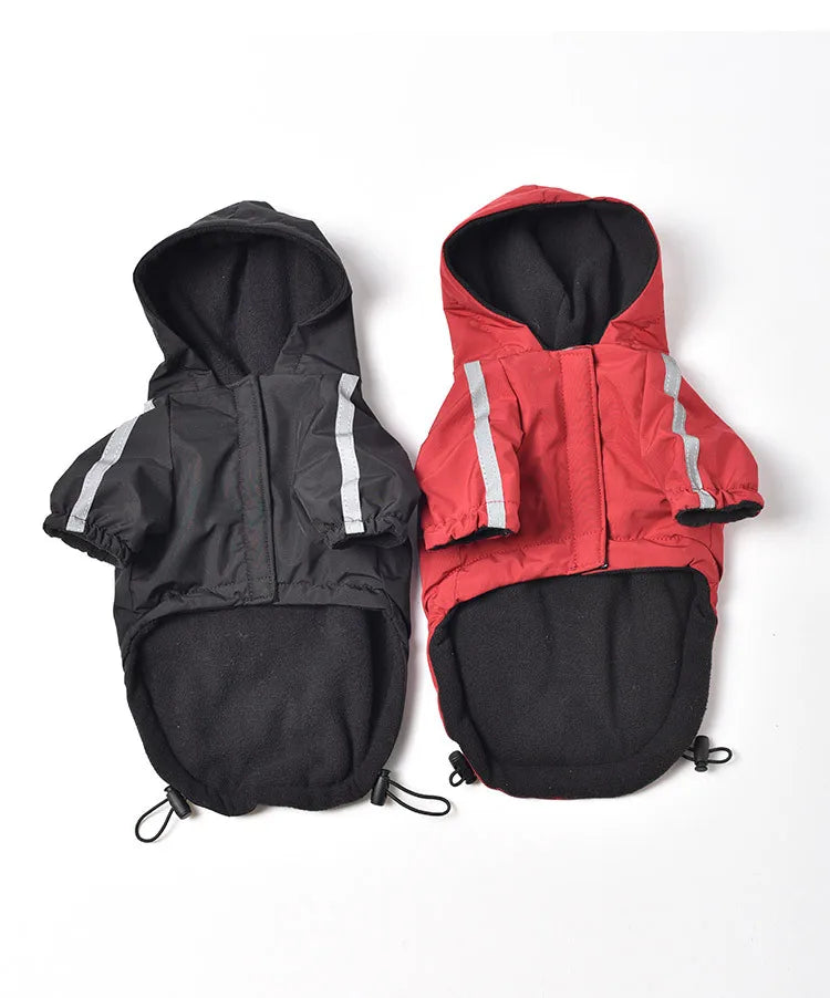 Ropa reflectante para mascotas, abrigo cálido impermeable para perros, chaqueta con capucha de algodón, cara de perro, ropa para perros pequeños, otoño e invierno
