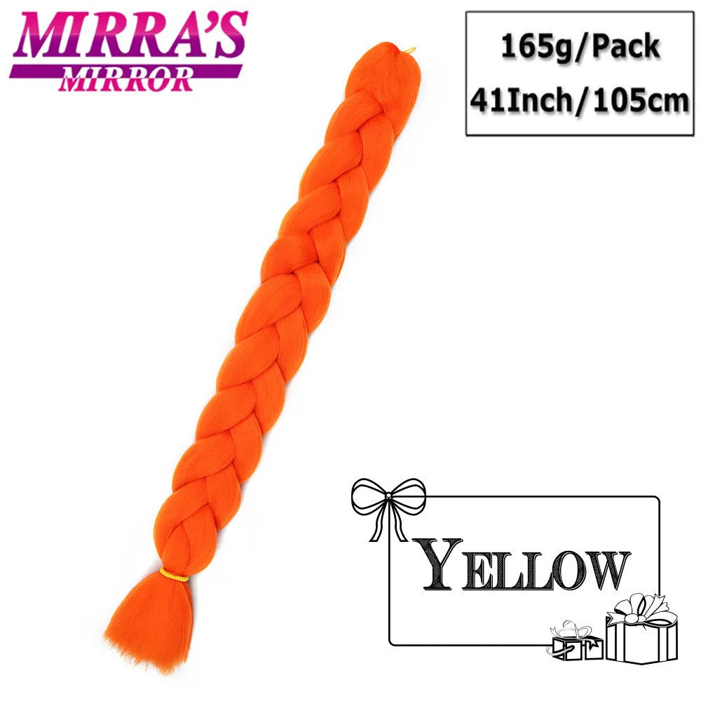 Mirra's Mirror-extensiones de cabello trenzado sintético para trenzas, pelo súper largo Jumbo de 41 pulgadas, 165 g/unid, soporte al por mayor