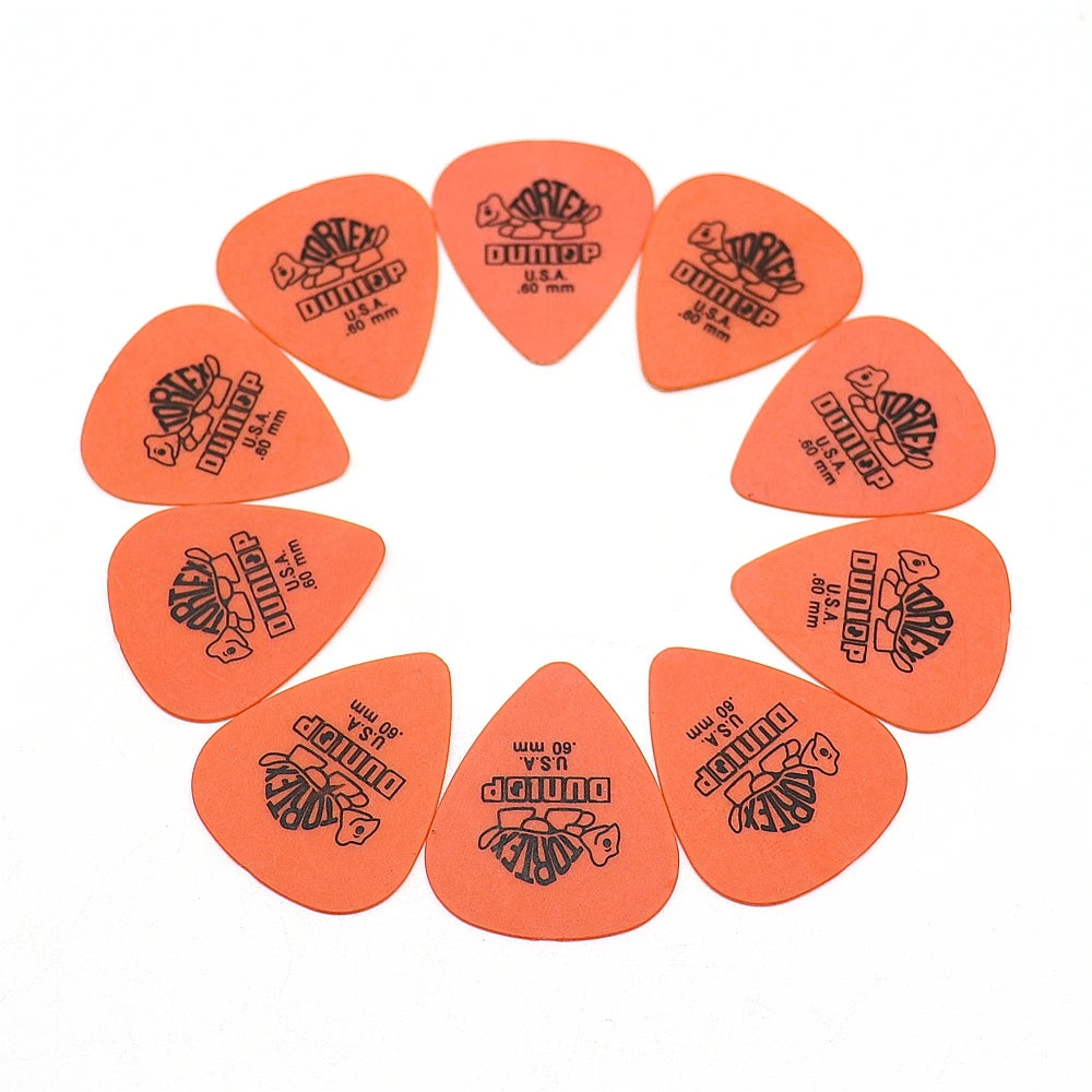 10 Uds. De púas de guitarra Dunlop, piezas de guitarra eléctrica, accesorios de púas, 6 tipos de púas de espesor