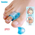 Separador de dedos de los pies de Gel azul, herramienta para el cuidado de los pies, alisador de juanetes de silicona, Protector de juanete Hallux Valgus, alineación, 2 uds.