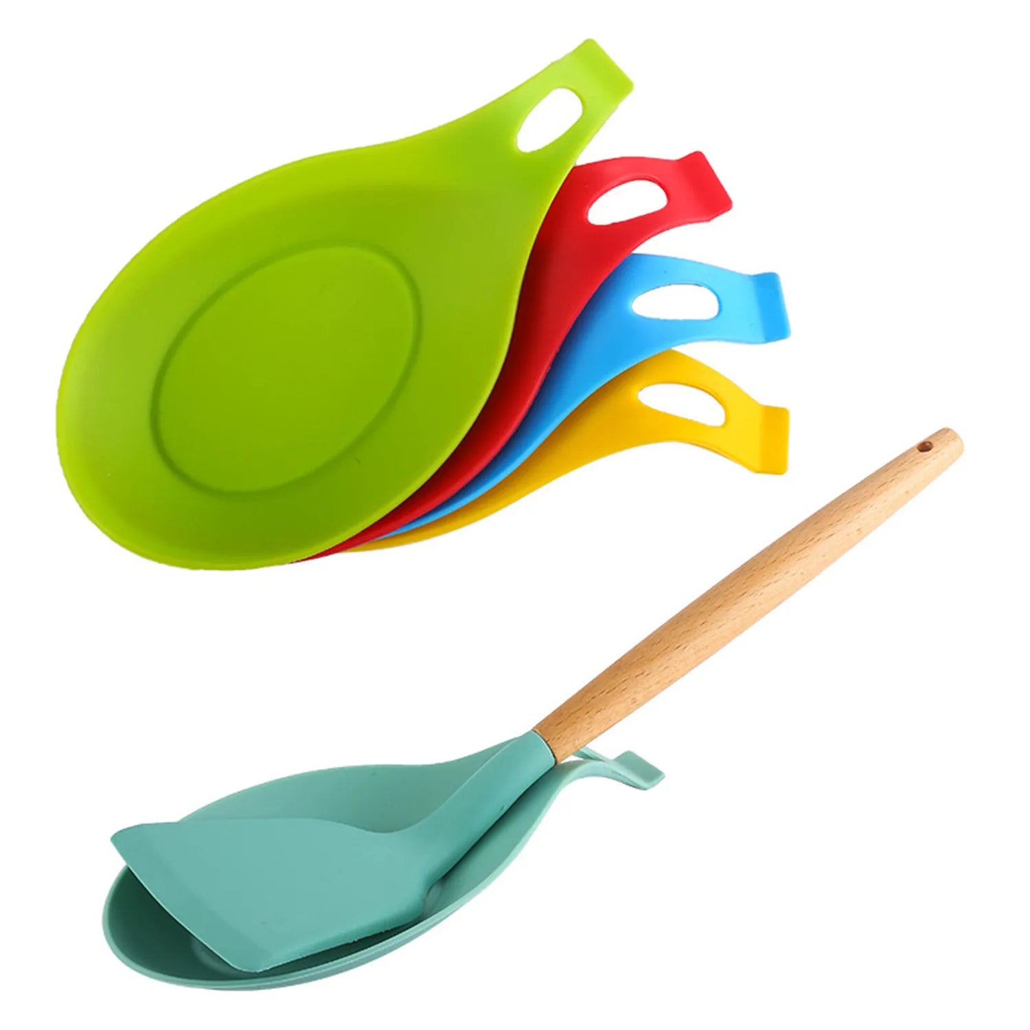 Estante de silicona resistente al calor para cuchara, bandeja para palillos, soporte para olla, organizador de estufa, utensilio, espátula, almohadilla para cuchara, herramienta de cocina, 1 unidad